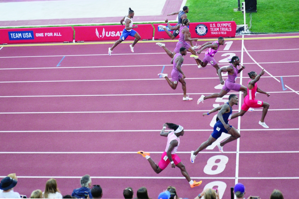 Noah Lyles (7) wins the 100m. — USA TODAY Sports

