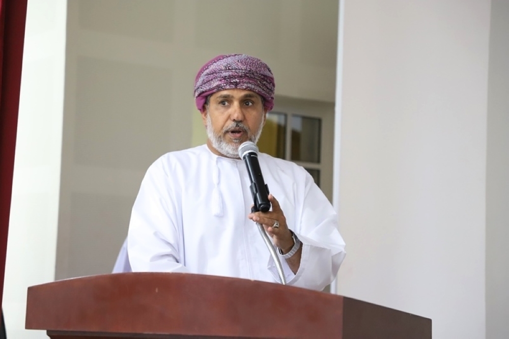 Dr Ahmed al Hadhari, Head of the Agricultural Society in Dhofar, addressing a forum in Taqah earlier this week.
