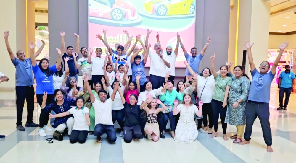 Participants at laughter yoga sessions held in Muscat recently