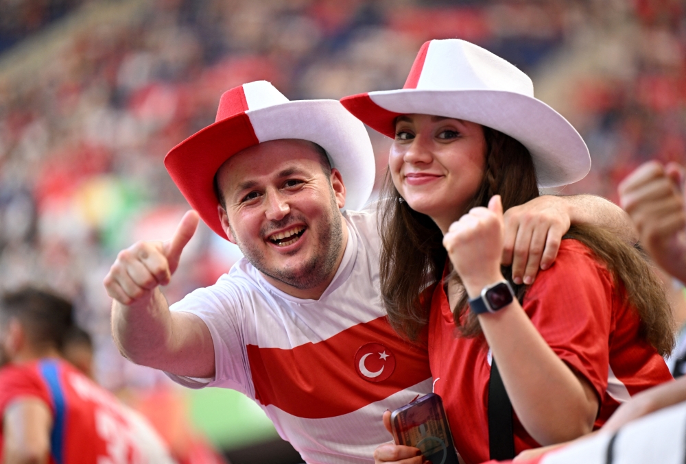 Turkey fans inside before the match. — REUTERS
