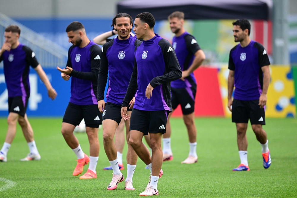 Germany's players attend a MD-1 training session at the team's base camp in Herzogenaurach