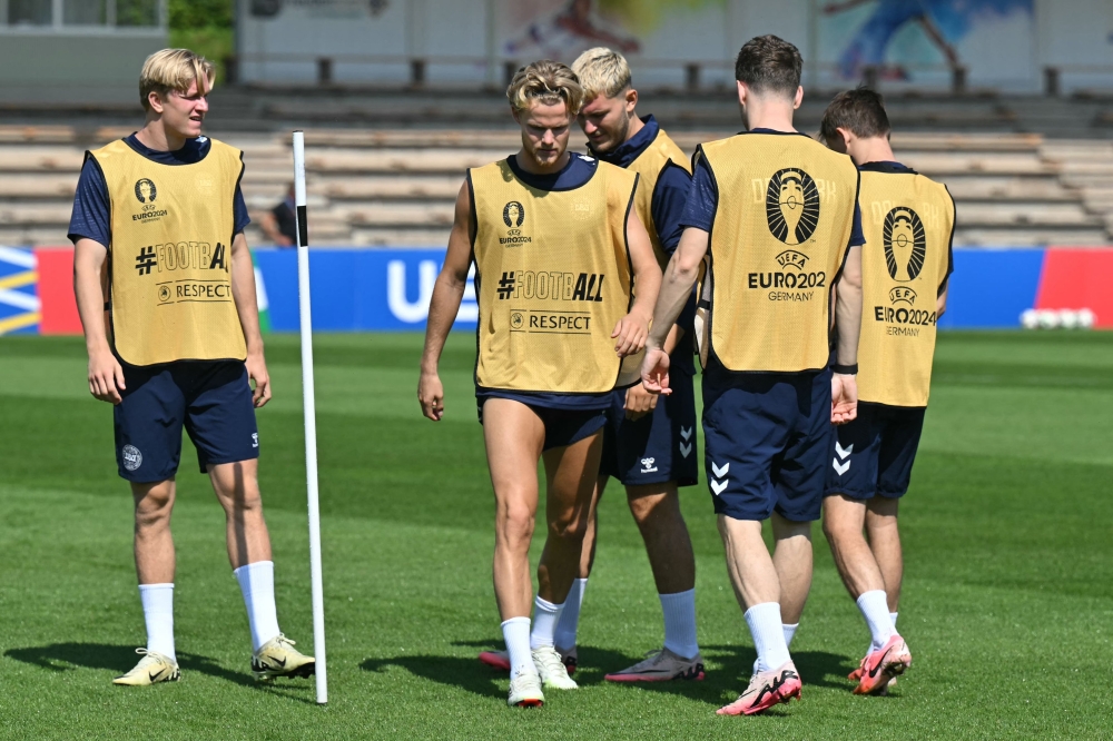 Germany's players attend a MD-1 training session at the team's base camp in Herzogenaurach