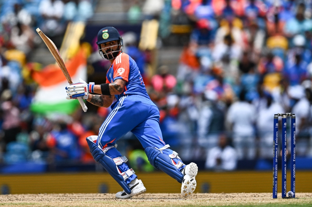 India v South Africa - Kensington Oval, Bridgetown, Barbados - June 29, 2024 India's Virat Kohli celebrates after winning the T20 World Cup REUTERS/Ash Allen