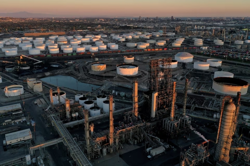 A view of the Phillips 66 Company's Los Angeles Refinery (foreground) in Carson, California, US. — Reuters