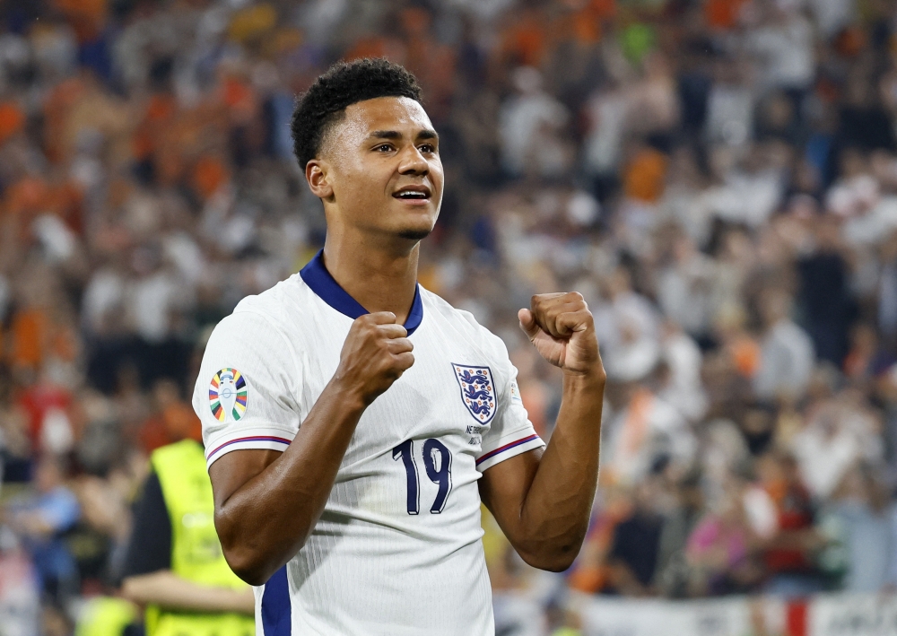 England's Ollie Watkins celebrates after the match. — Reuters 