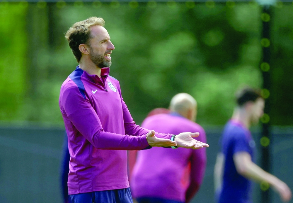 England manager Gareth Southgate during training. — Reuters
