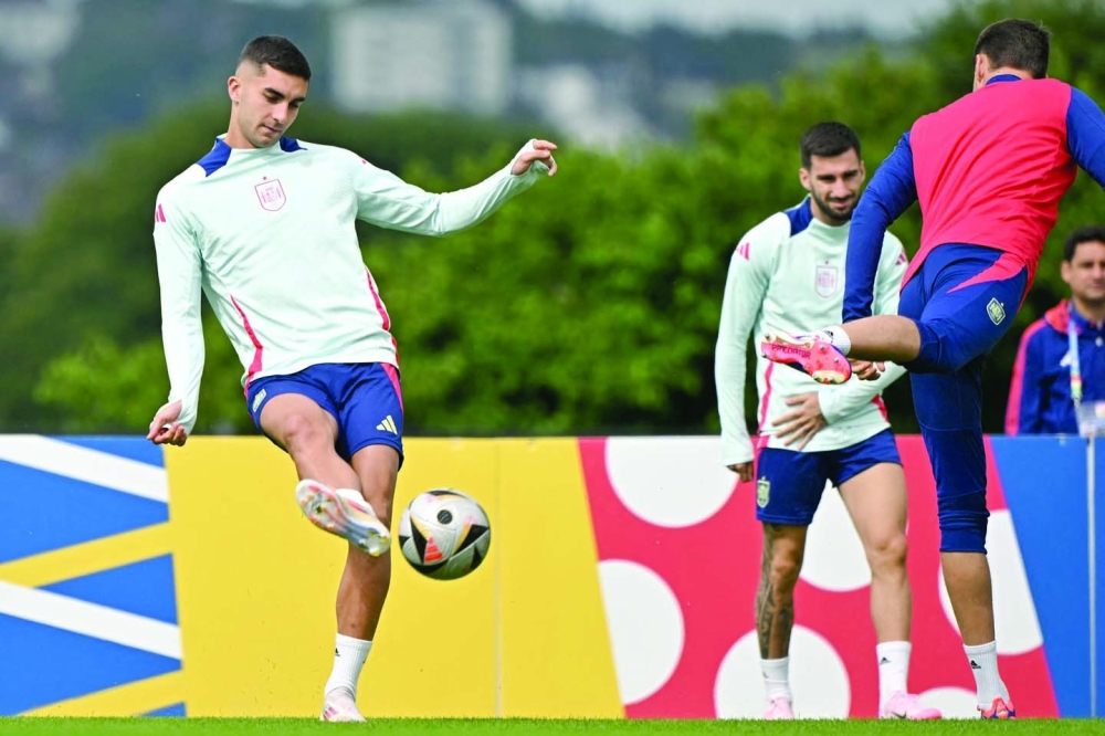 Ferran Torres attends an MD-1 training session at the team's base camp in Donaueschingen. — AFP