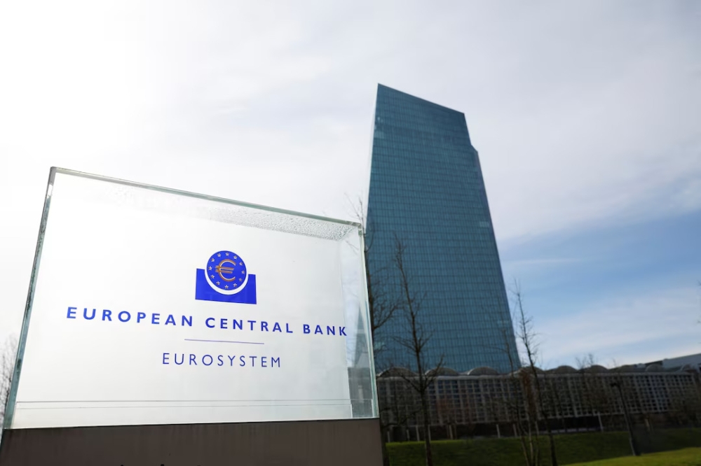 A view shows the logo of the European Central Bank (ECB) outside its headquarters in Frankfurt, Germany. — Reuters