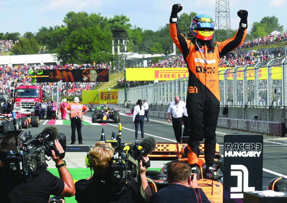 Oscar Piastri reacts after the race. — AFP