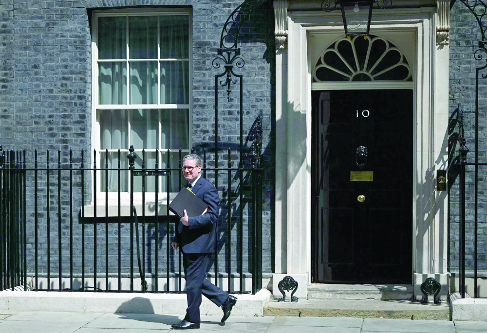 Britain's Prime Minister Keir Starmer leaves 10 Downing Street in central London. — AFP 
