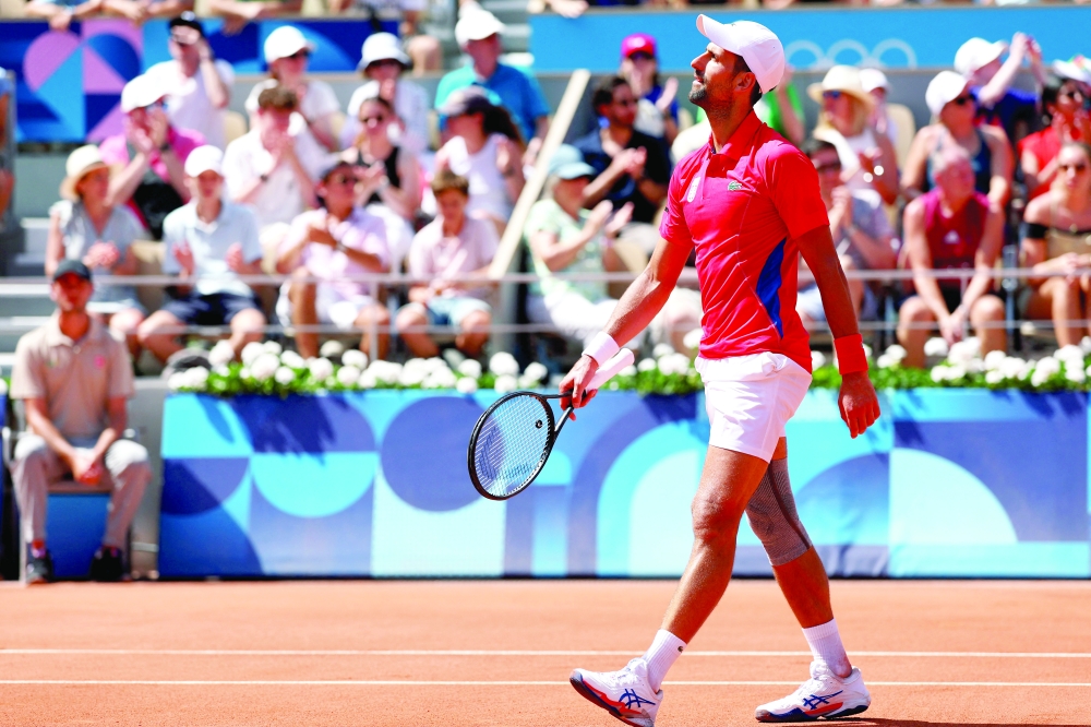 Djokovic during his match against Nadal. — Reuters