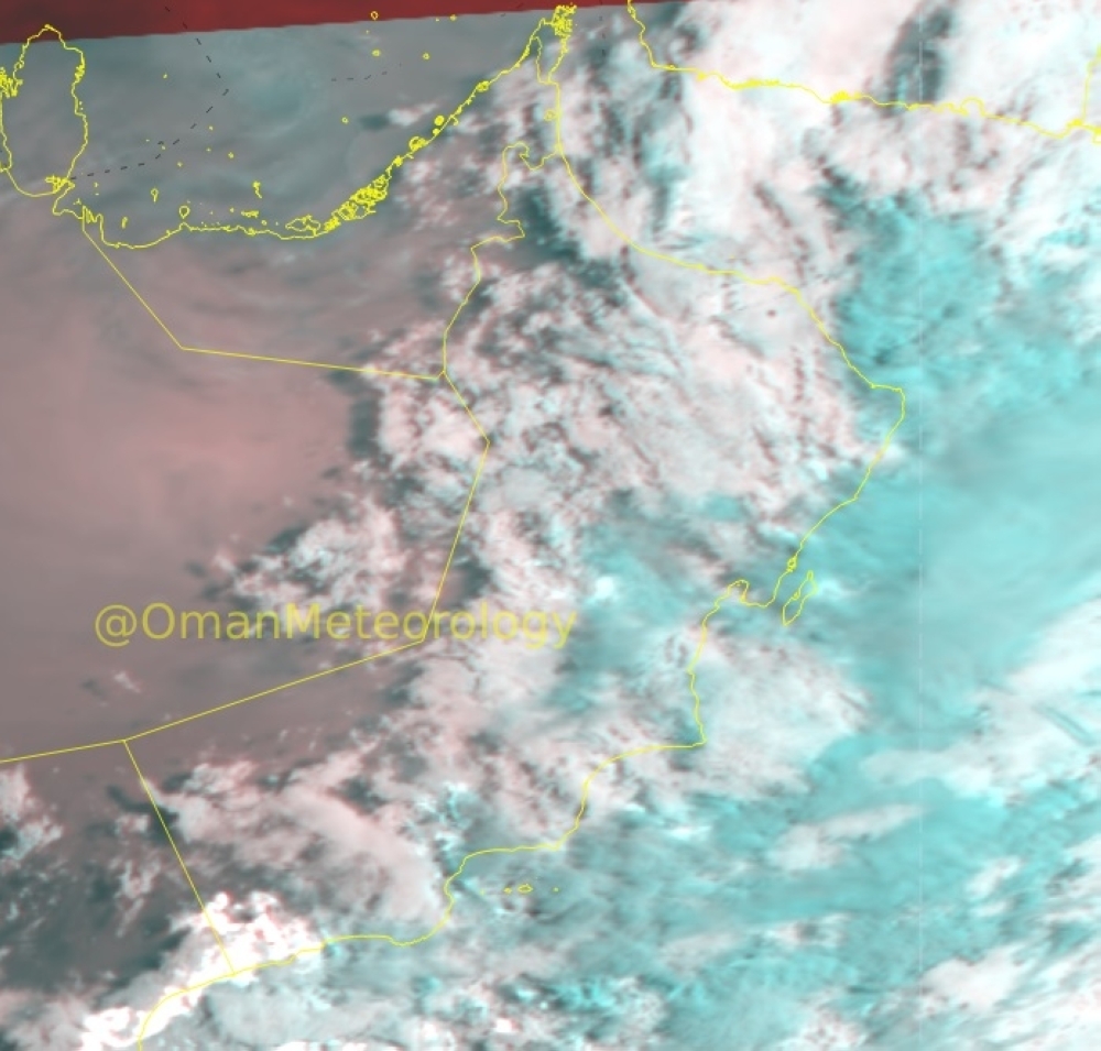 There is a chance of clouds advection and formation associated with isolated rain, occasionally thunderstorms, starting this evening over South Al Sharqiyah governorate.