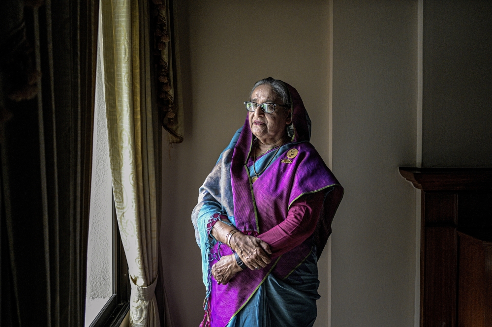 Sheikh Hasina in her office in Dhaka on June 11, 2023. 