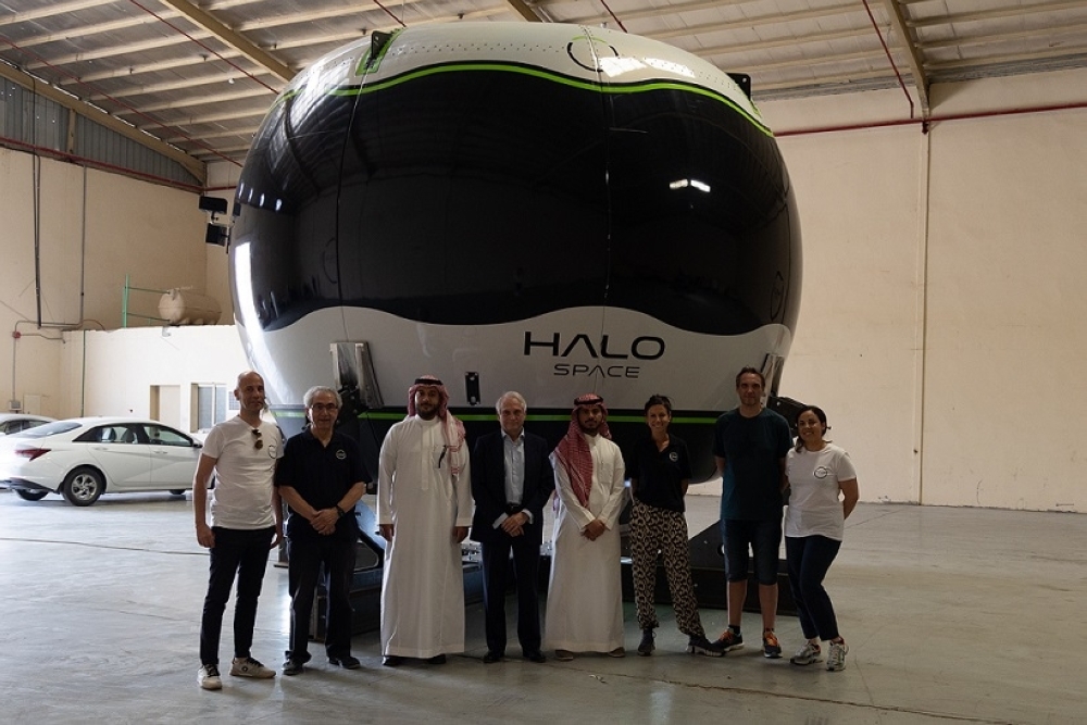 HALO Space and CST members at Riyadh's hangar.