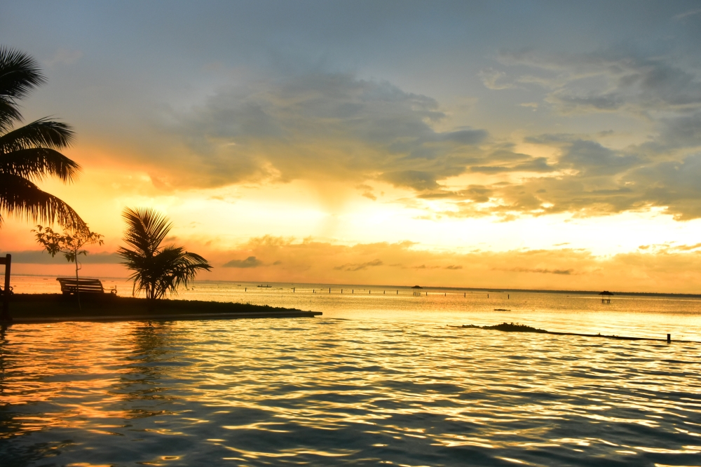 Sunset view across the Vembanad Lake