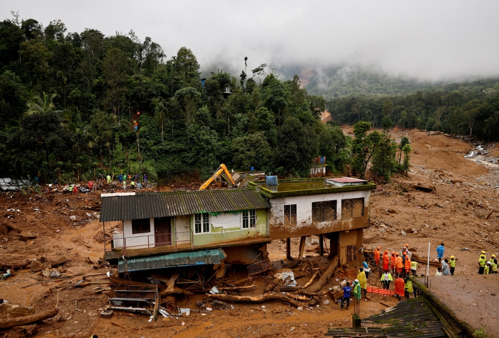 Search operations continue after landslides hit Mundakkai village in Wayanad district in the southern state of Kerala
