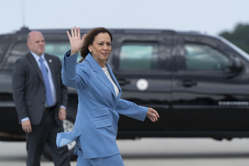 US Vice President and Democratic presidential candidate Kamala Harris