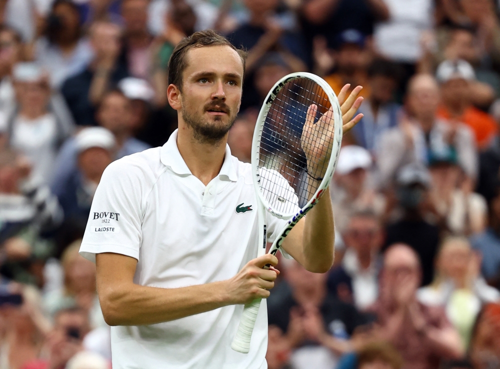 Russia's Daniil Medvedev celebrates after the winning. — Reuters
