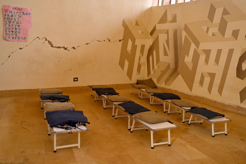 An empty classroom of Rajkumari Ratnavati Girls' School, in Kanoi village near Jaisalmer  