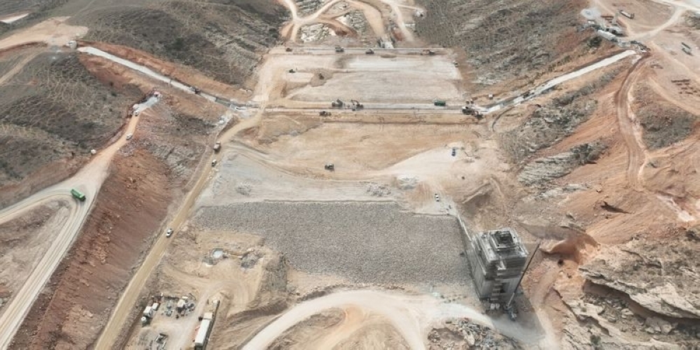 Part of the Wadi Adawnib Dam project under construction in Salalah