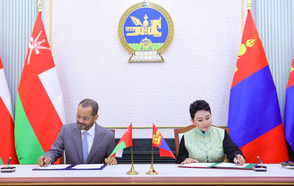 A memorandum of understanding (MoU) was signed between the foreign ministries of Oman and Mongolia. - ONA