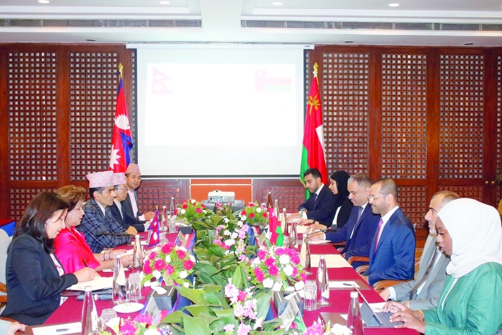 Sayyid Badr met with Arzu Rana Deuba, Minister of Foreign Affairs of Nepal, which was held in Nepal’s capital city of Kathmandu. — ONA