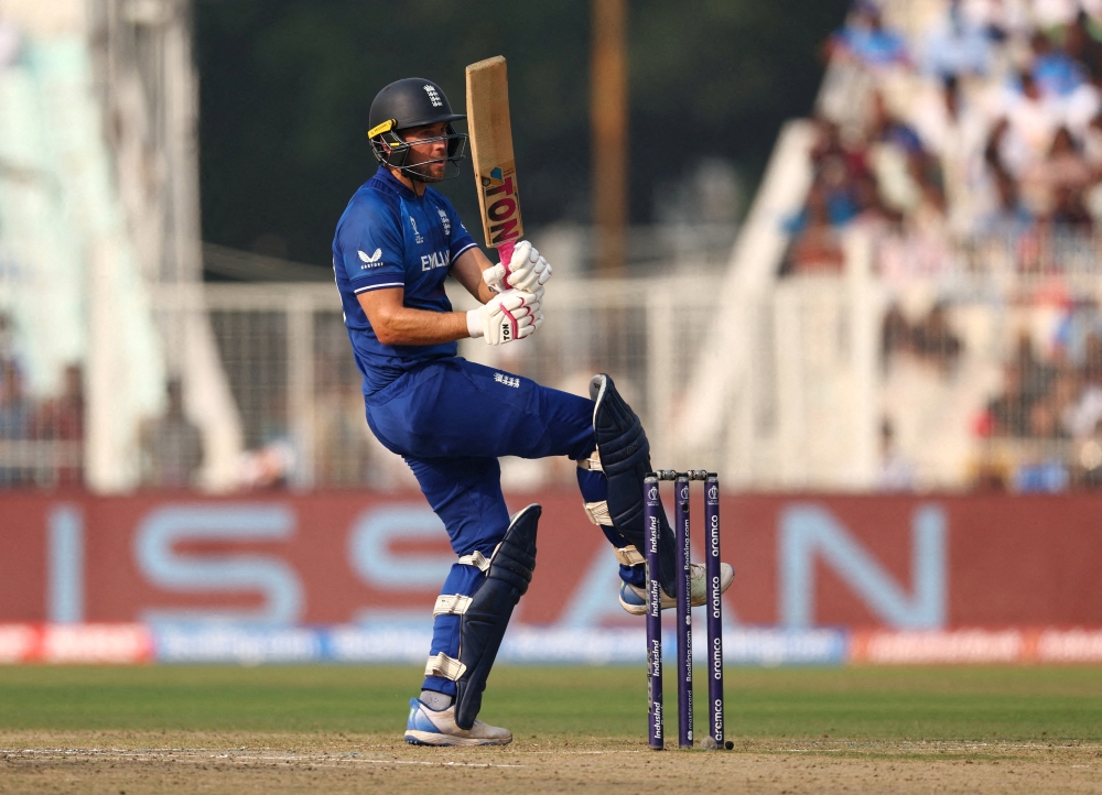 FILE PHOTO: Cricket - ICC Cricket World Cup 2023 - England v Pakistan - Eden Gardens, Kolkata, India - November 11, 2023 England's Dawid Malan in action REUTERS/Andrew Boyers/File Photo
