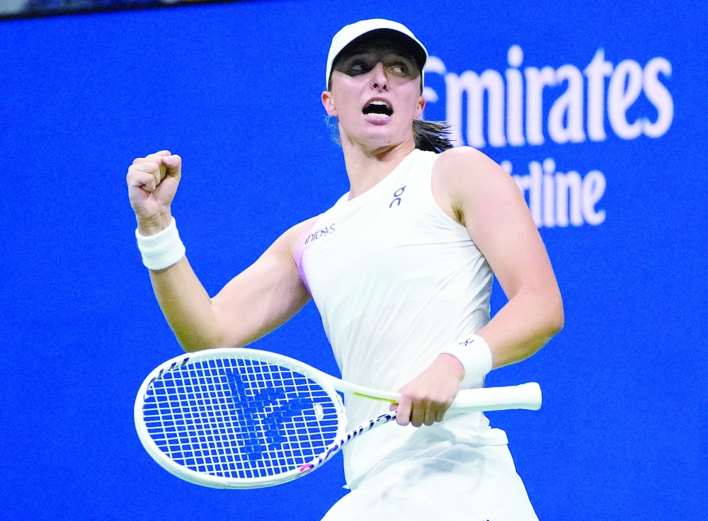 Iga Swiatek (POL) reacts after beating Anastasia Pavlyuchenkova.— USA TODAY Sports
