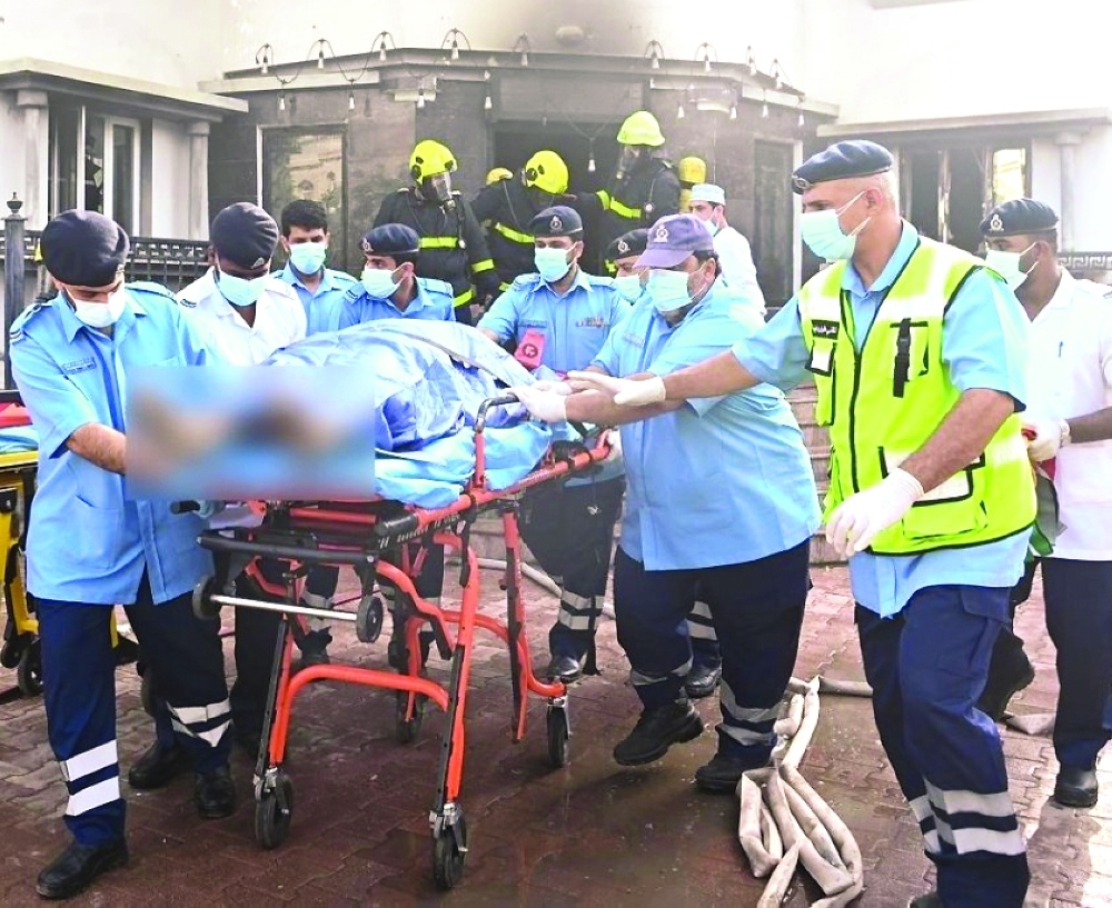 The firefighting teams of the Civil Defense and Ambulance Department Authority rushed to the site to bring the situation