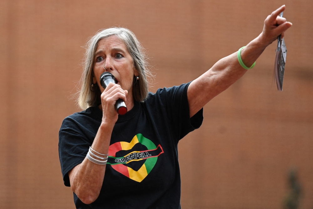 Emmaluna speaks during a "Justice for Grenfell" rally in London, Britain. - Reuters