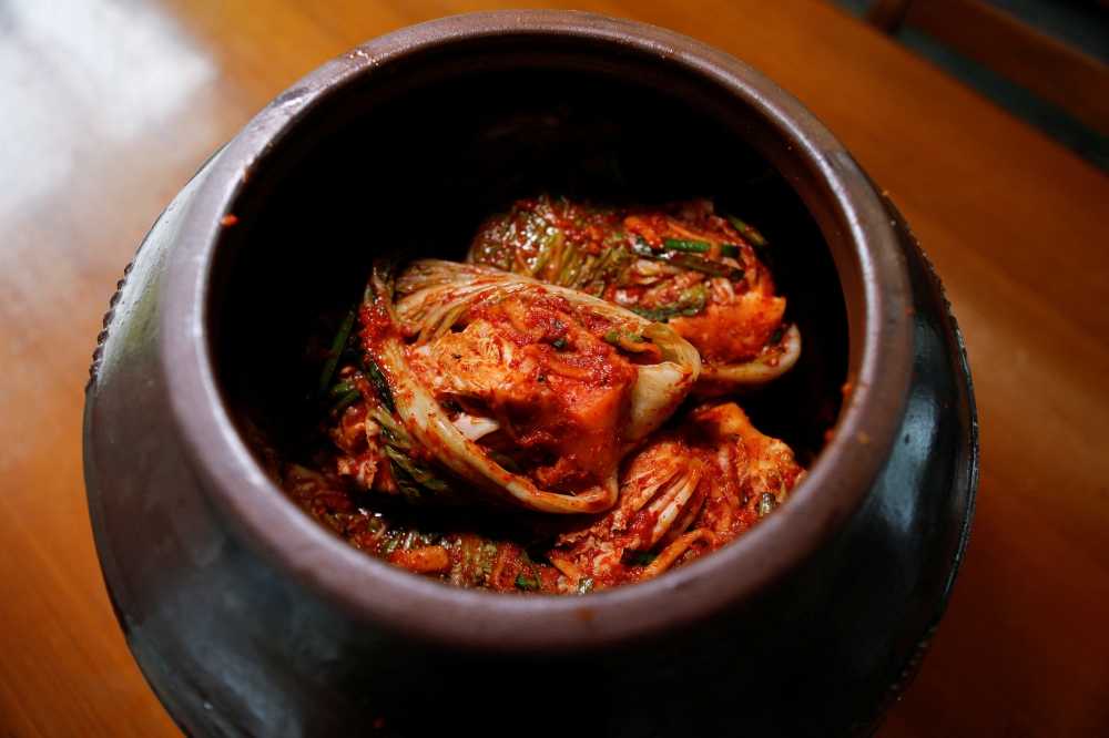 Kimchi in a jar at the Kimchi Culture Institute in Namyangju 