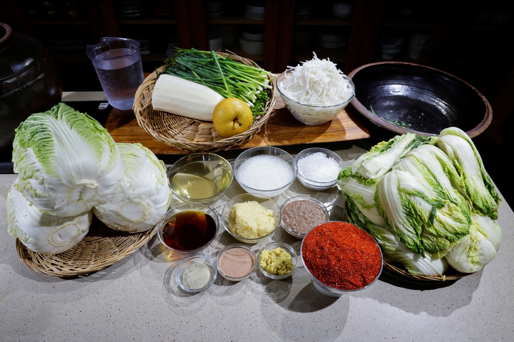 Ingredients to prepare kimchi at the Kimchi Culture Institute in Namyangju 