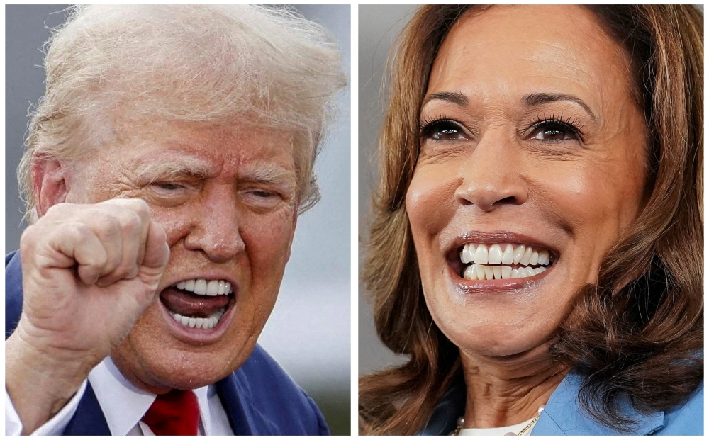 President Donald Trump and Kamala Harris 
