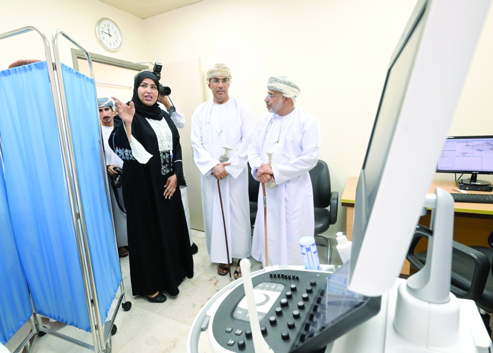  The Undersecretary of the Ministry of Health for Health Affairs inspects the clinics at Qurayyat Hospital.