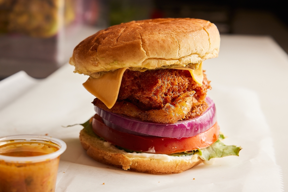 The Made in Lagos Burger at Akara House in Brooklyn 