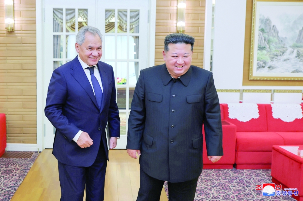 North Korean leader Kim Jong-un, meets with Sergei Shoigu, Secretary of the Security Council of Russia. — Reuters