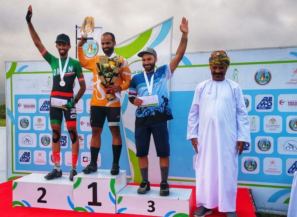 Omani cyclist Shabib Al Balushi wins the Salalah Mountain Bike Race.
