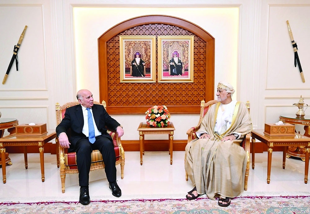 HH Sayyid Shihab received in his office at Muaskar Al Murtafaa Dr Fuad Hussein, Deputy Prime Minister, Minister of Foreign Affairs of the Republic of Iraq. — ONA