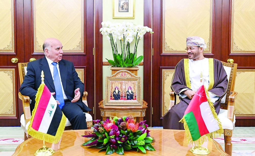 Sayyid Badr bin Hamad al Busaidy with Dr Fuad Hussein. — ONA