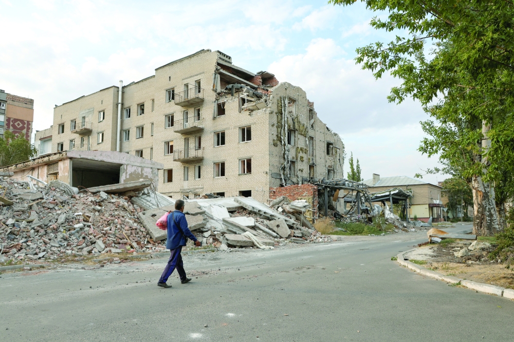 A building damaged by a Russian military strike in seen in the town of Pokrovsk, amid Russia's attack on Ukraine, in Donetsk region. — Reuters