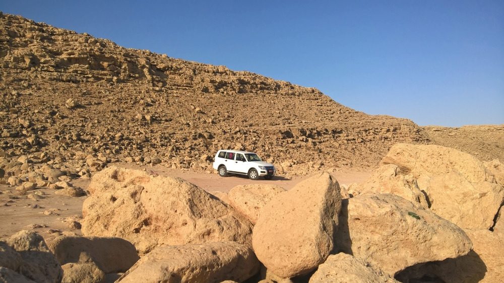 Marina camps her rented 4x4 during Oman visit