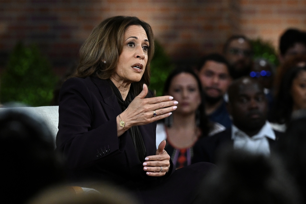 Vice President Kamala Harris, the Democratic presidential nominee, speaks during Oprah's Unite for America Live Stream event 