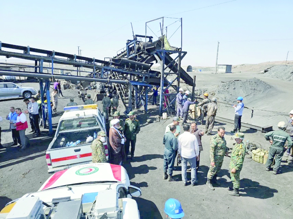 Rescuers work following a gas explosion in a coal mine in South Khorasan Province, Iran. — Reuters 