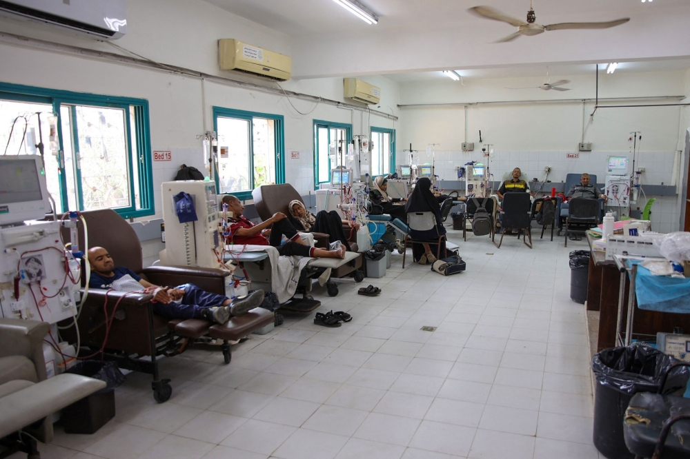 People receive treatment at al-Shifa Hospital in Gaza City on September 17, 2024,
