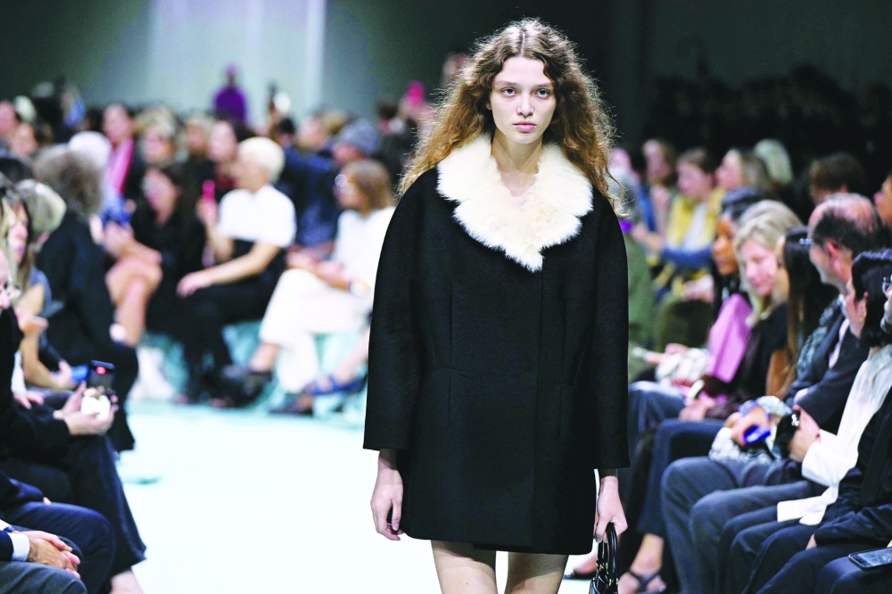 A model walks the runway during the Prada collection show at Milan's Fashion Week Womenswear Spring / Summer 2025, on September 19, 2024 in Milan.