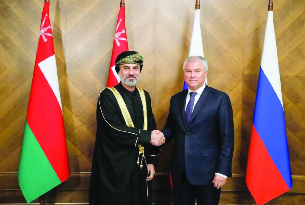 Khalid al Maawali, Chairman of Majlis Ash’shura, met with Vyacheslav Volodin, Chairman of the State Duma of the Federal Assembly of the Russian Federation