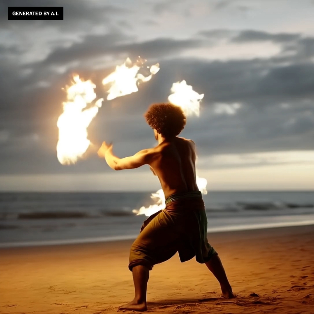 A handout still image from a video generated by artificial intelligence and provided by Meta. The tech giant, one of many companies building AI technologies, has unveiled a a set of AI tools called Meta Movie Gen, an instant AI video generator that adds sounds. (Meta via The New York Times)