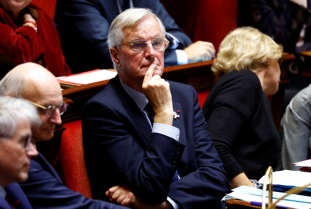 French PM Michel Barnier attends the questions to the government session at the National Assembly, in Paris. — Reuters 