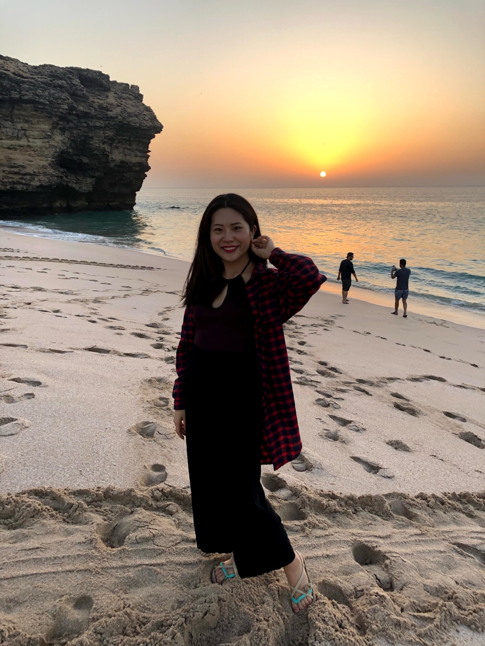 Hyeji Kim enjoys at Qantab beach