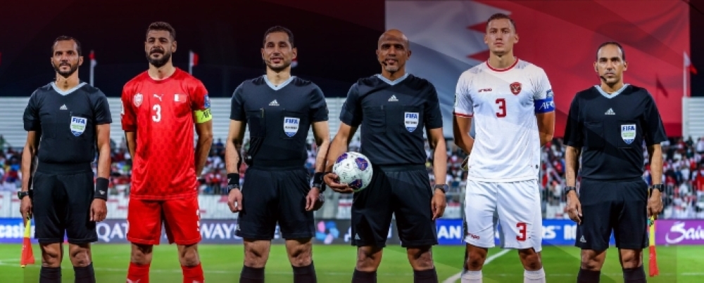 Omani international referee Ahmed al Kaf and his assistants 